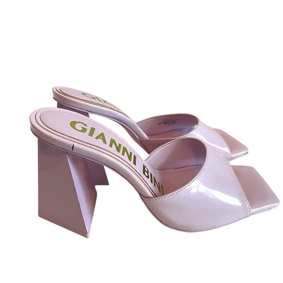 Gianni Bini Caylor Patent Square Toe High Heel Women's Sandals Sz 6.5 LT… - Picture 1 of 9